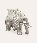 Silver Elephant Intricate Pair