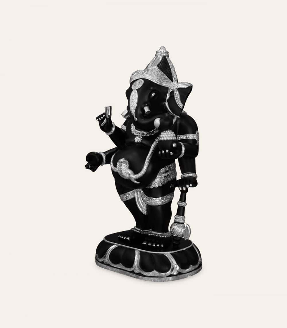 Silver Semi-Clad Avighna Ganesha