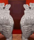 Silver Elephant Intricate Pair - Image 3