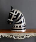 Silver Semi Clad Horse Bust - Image 2
