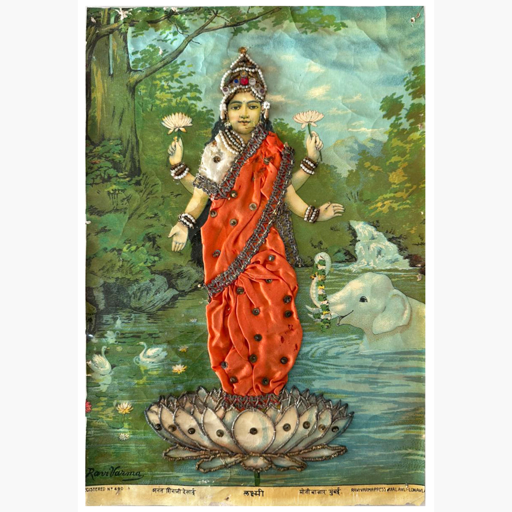 Radiant Laxmi 13 in Orange Saree Embellished Art