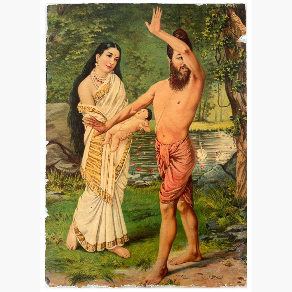 Graceful Shakunthala 3 Classic Print by Ravi Varma