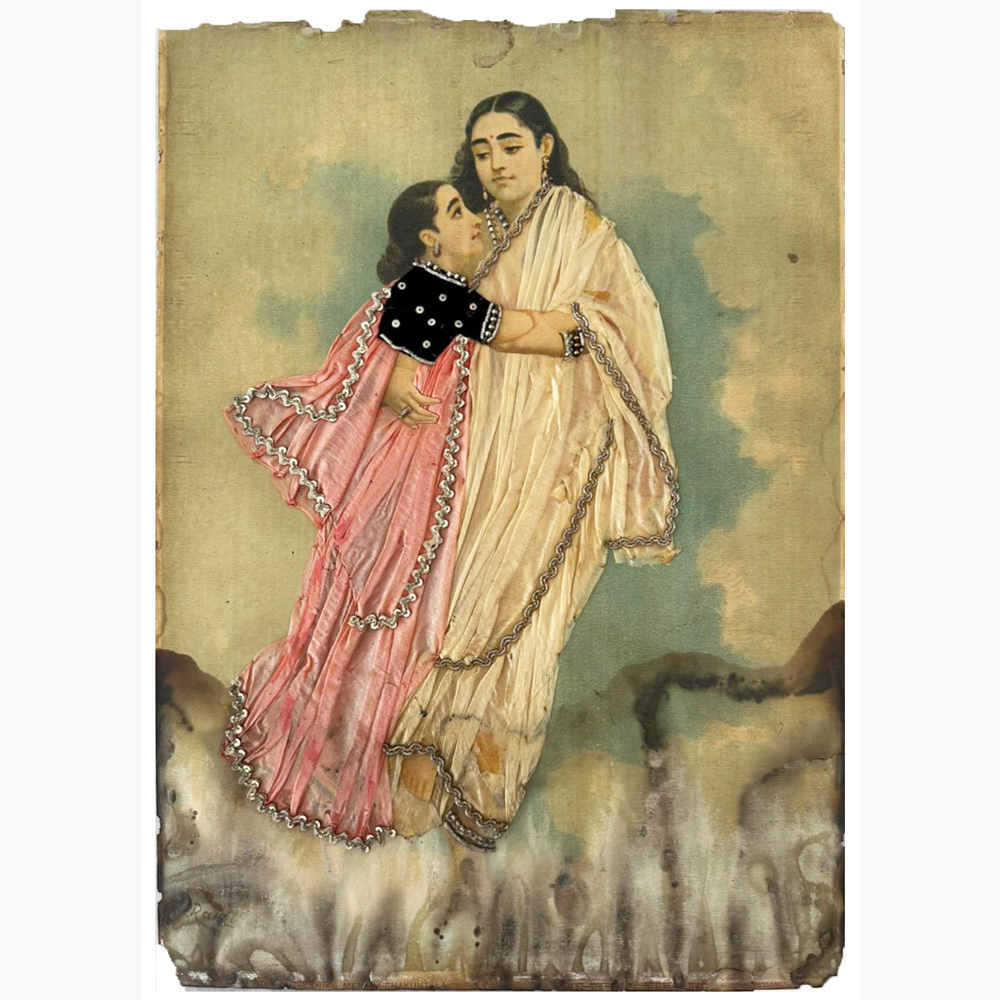 Graceful Menaka and Sakunthala by Raja Ravi Varma