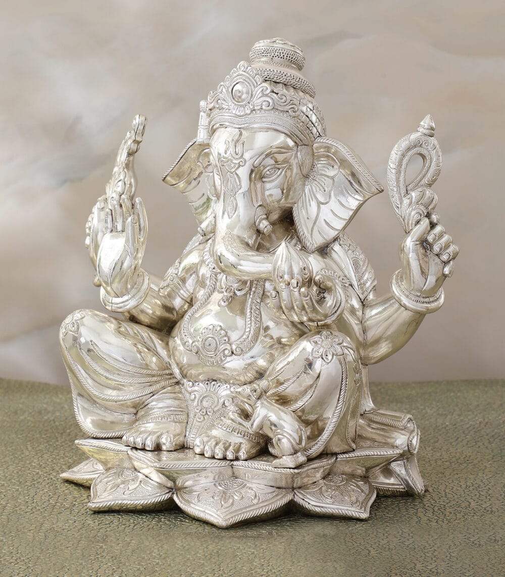 Silver Lotus Ganesha