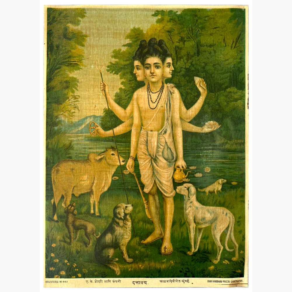 Divine Dattatray 2 Devotional Artwork – Ravi Varm