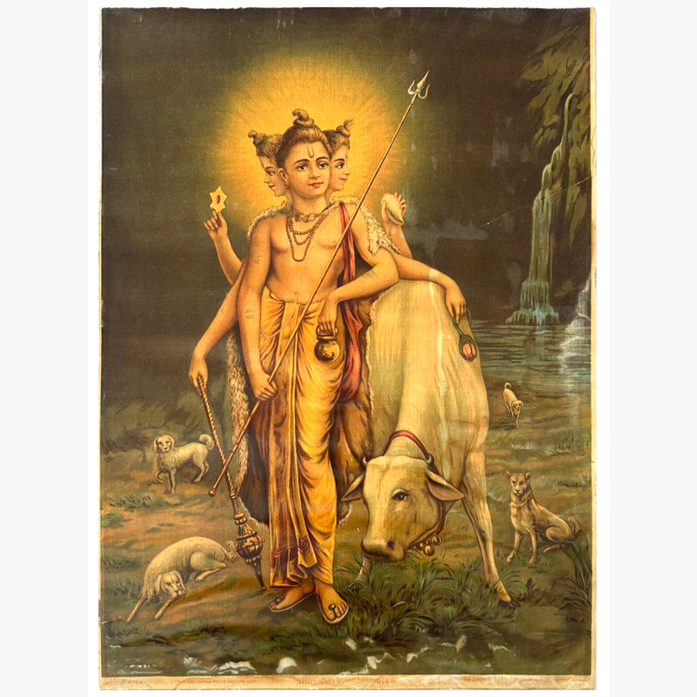 Majestic Dattatray 5 Devotional Print – Holy Trinity