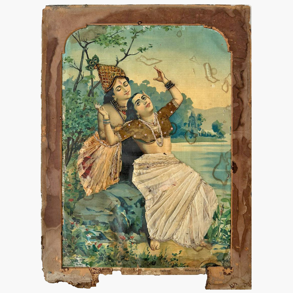 Enchanting Radha Vilas Oleograph by Raja Ravi Varma