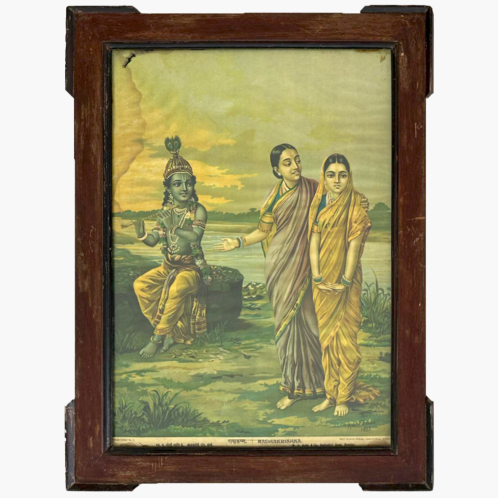 Silver God Idols | Raja Ravi Varma Paintings Radha Krishna - Image 4