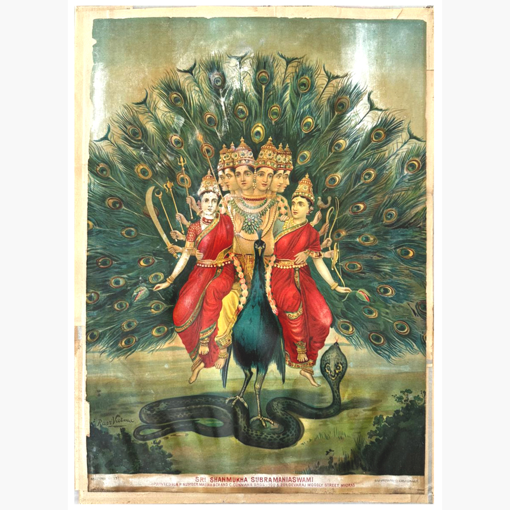 Majestic Lord Kartikeya Mythological Artwork