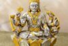 Graceful Silver Laxmi with Gold Leaf – Authentic Silver God Idols