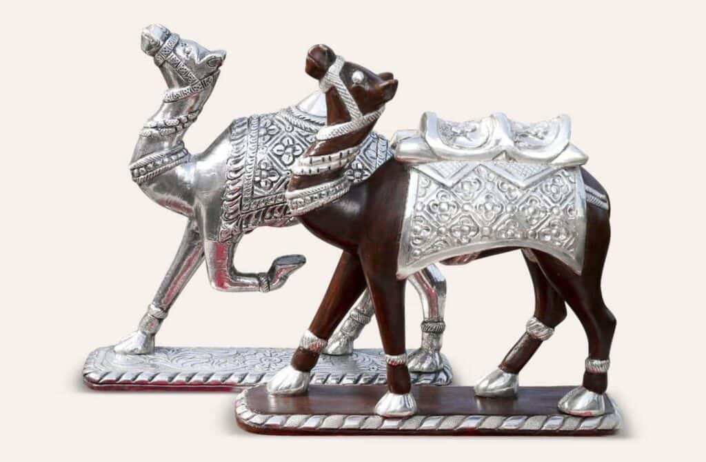 Antique Silver Showpieces - Detailed Silver semi Camel with traditional design.