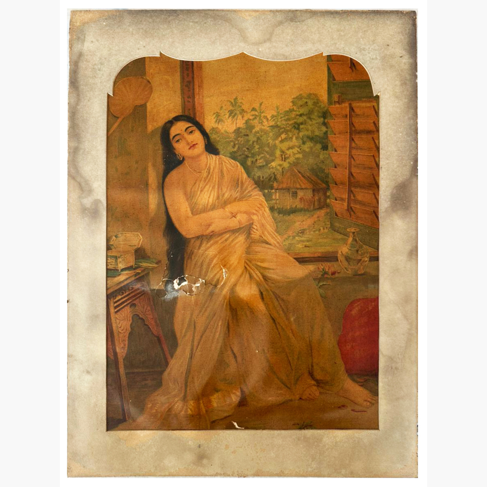 Graceful Manorama Oleograph by Raja Ravi Varma