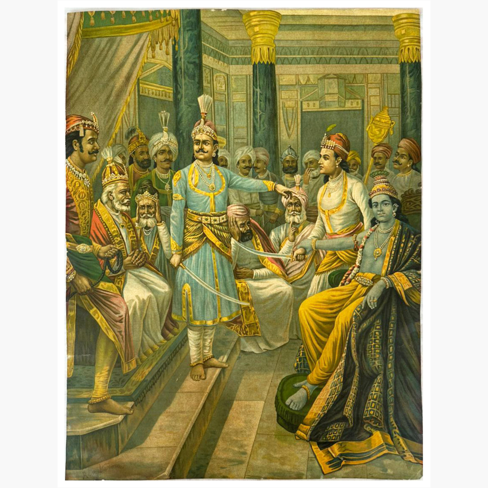 Epic Krishna Shishtai 3 Oleograph by Raja Ravi Varma