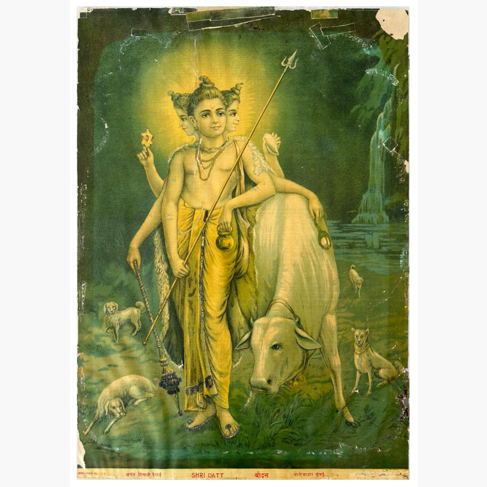 Divine Shri Datt 1 Oleograph by Raja Ravi Varma