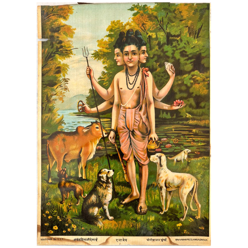 Divine Dattatray 1 Devotional Art – Ravi Varma Legacy