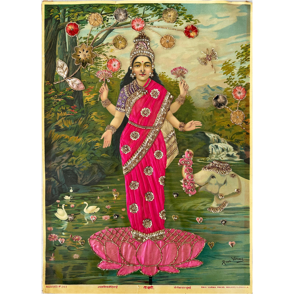 Divine Laxmi 7 Embellished Devotional Print