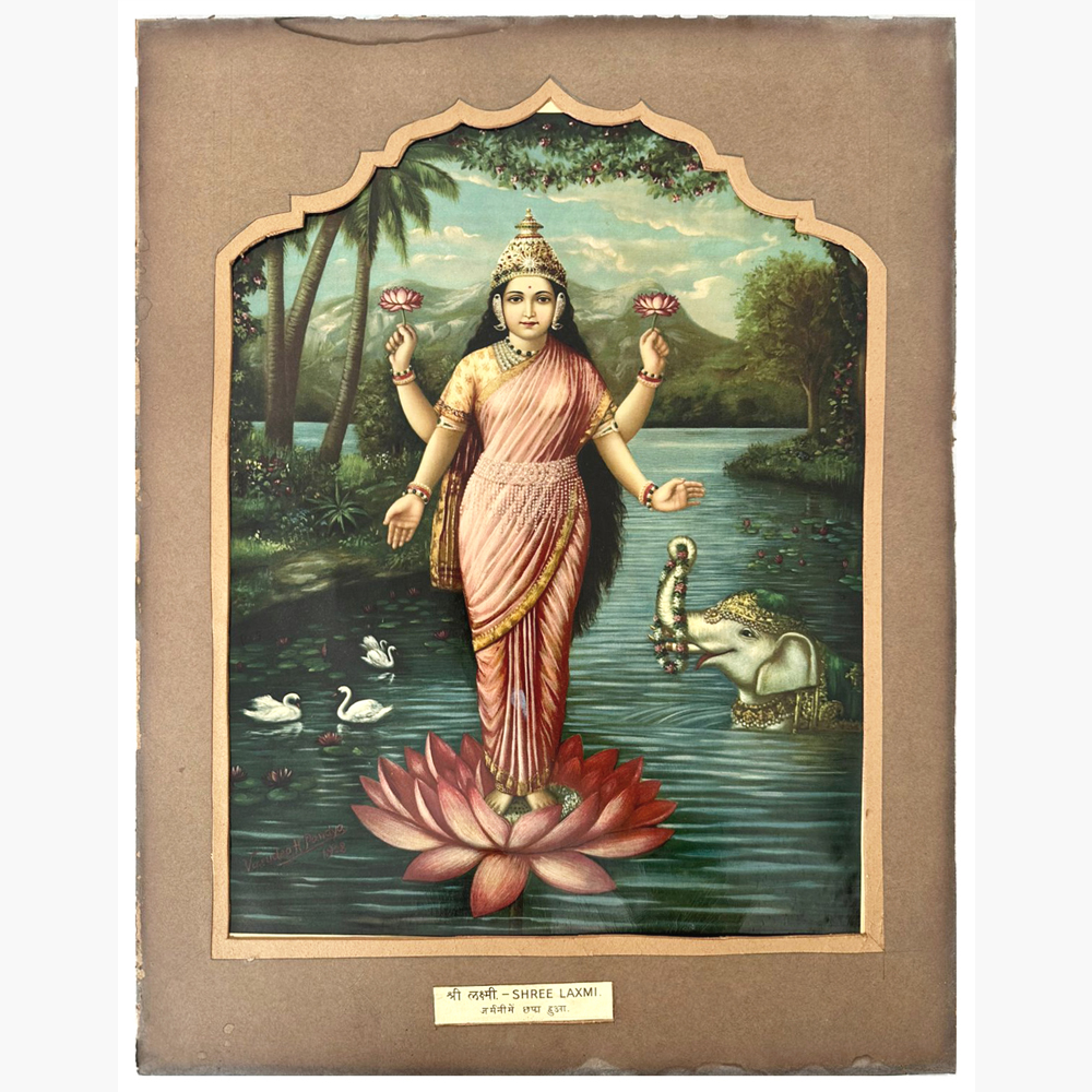 Auspicious Shree Laxmi 1 Oleograph – Divine Wealth Art