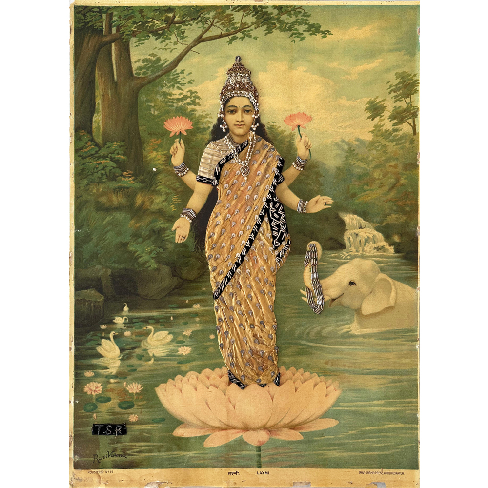 Radiant Laxmi 2 Artwork with Decorative Embellishments
