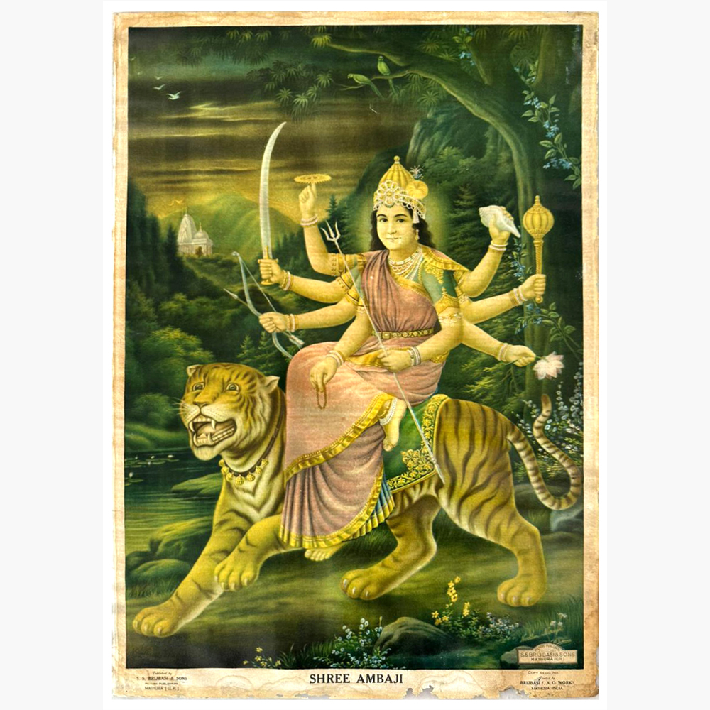 Divine Shree Ambaji Oleograph – Powerful Goddess Art
