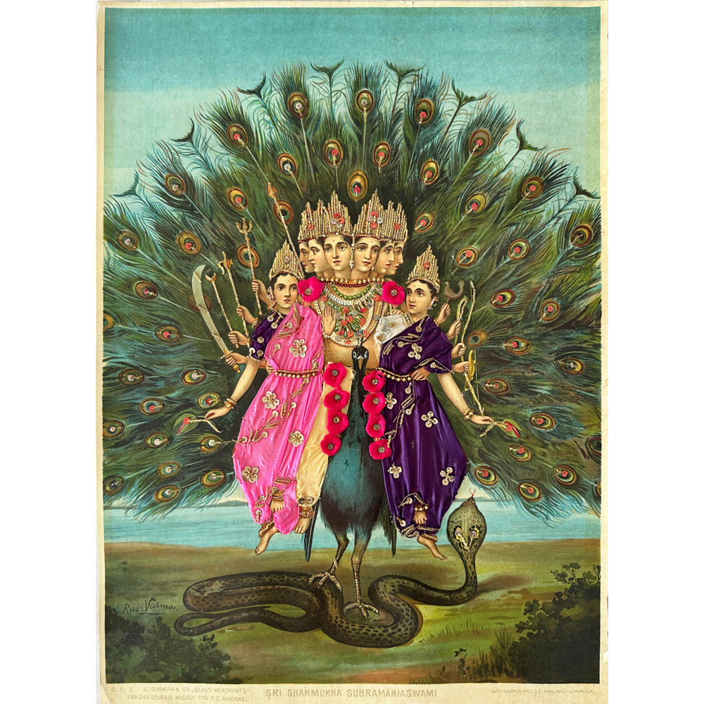 Divine Sri Shanmukha Subramanyaswami Embellished Art