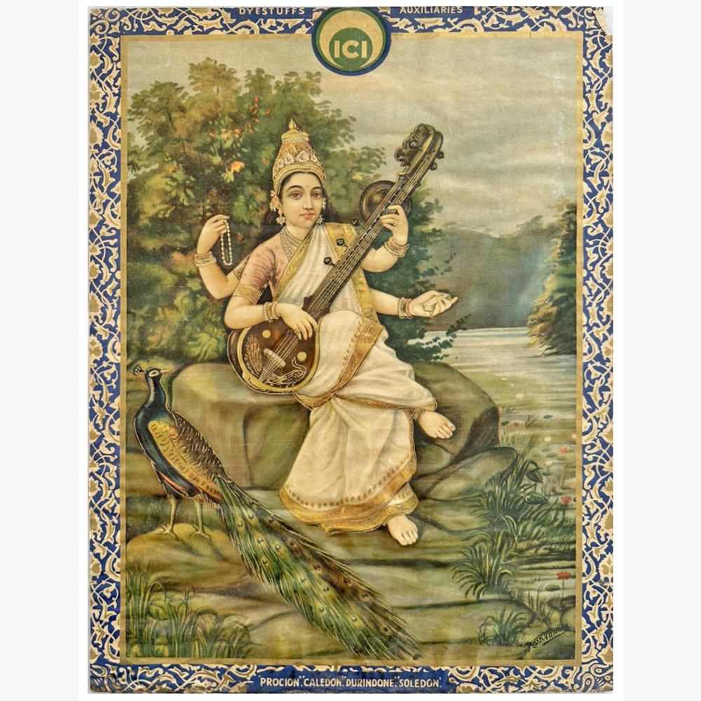 Divine Saraswati 18 Portrait – Ravi Varma Heritage Art