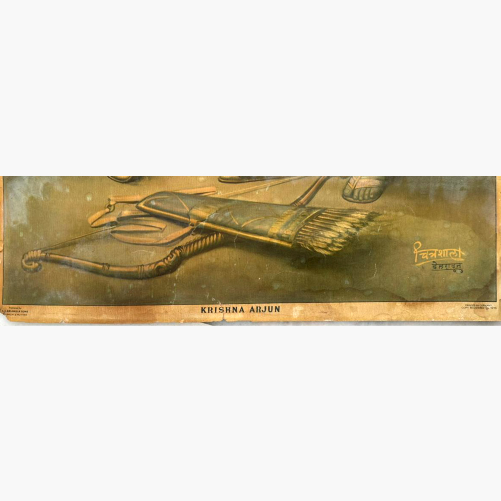 Silver God Idols | Raja Ravi Varma Paintings Krishna Arjun - Image 2